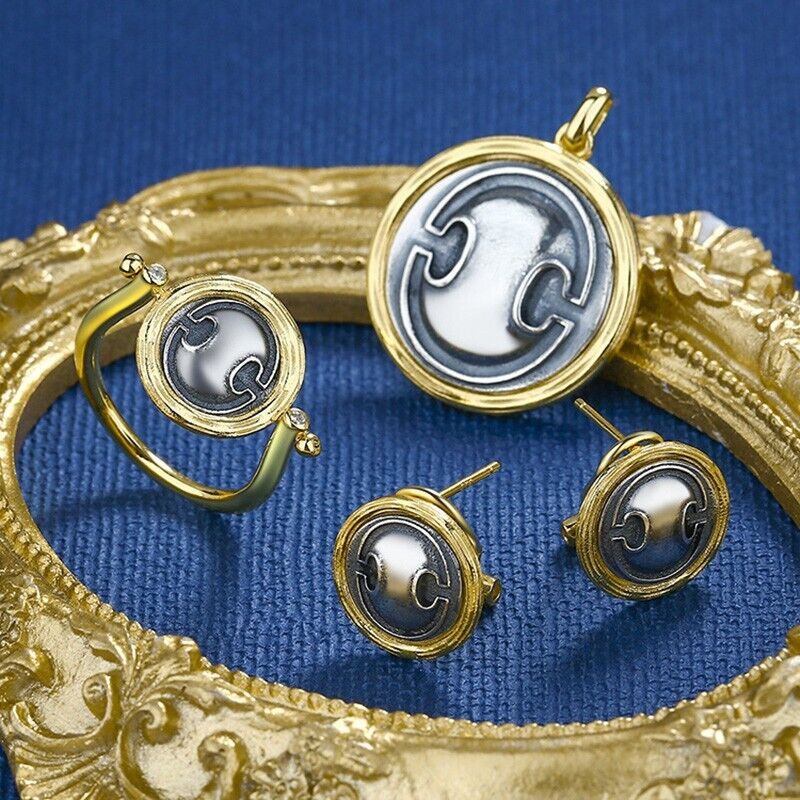 Boucles d’oreilles en pièces de monnaie grecques Bouclier et Pot E1076