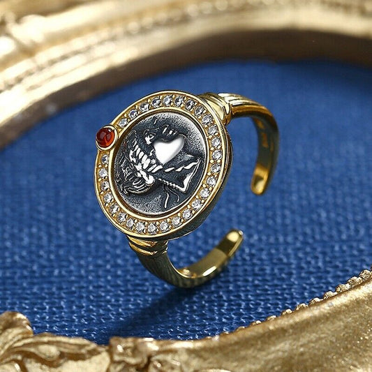 Bague de réplique de pièce de monnaie romaine antique Apollo R1043