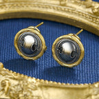 Boucles d’oreilles en pièces de monnaie grecques Bouclier et Pot E1076