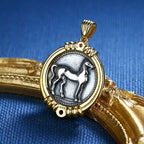 Pendentif pièce ancienne en tannite Cathage N1004