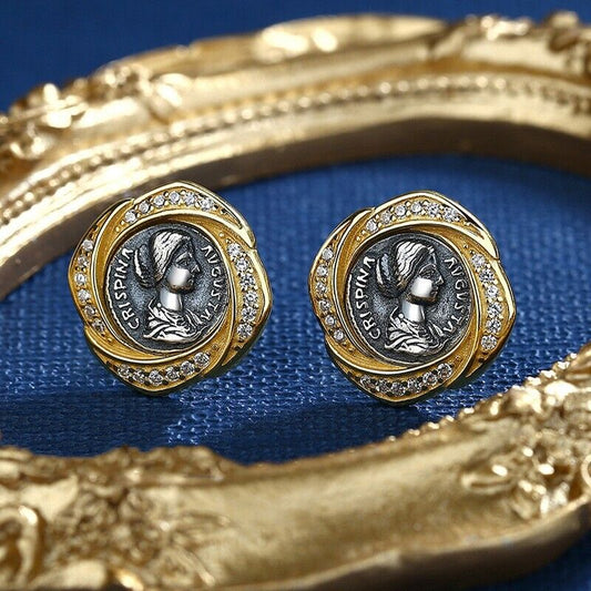 Boucles d'oreilles en pièces de monnaie romaines Crispina E1020