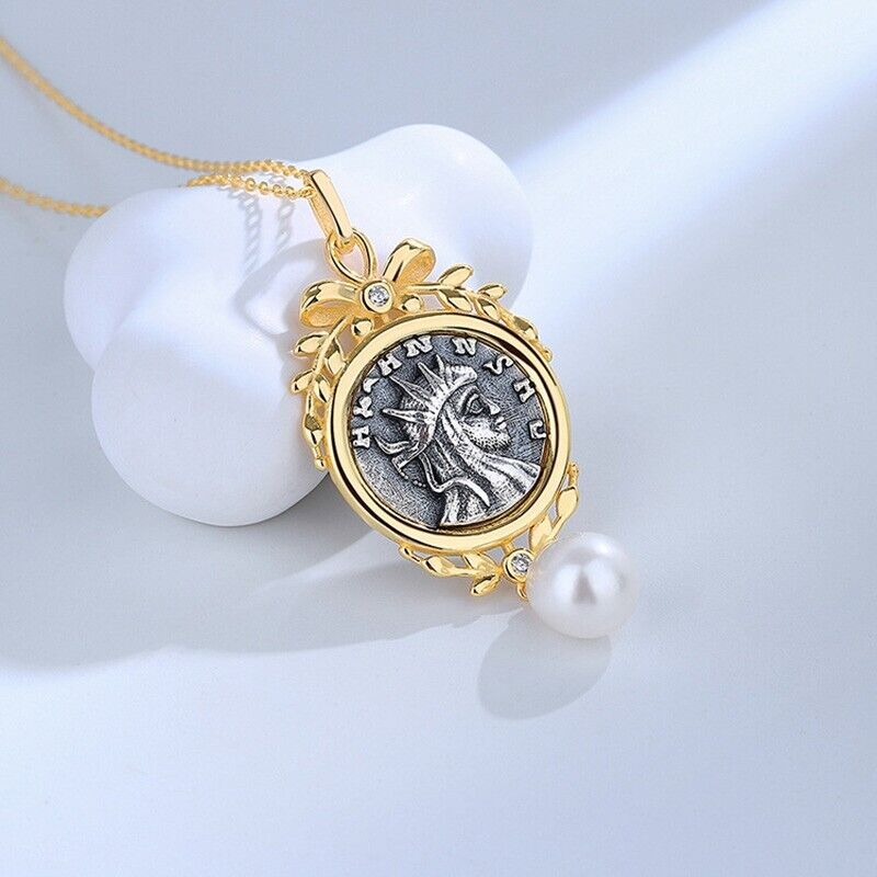 Pendentif réplique de pièce de monnaie romaine de divinité grecque N1022