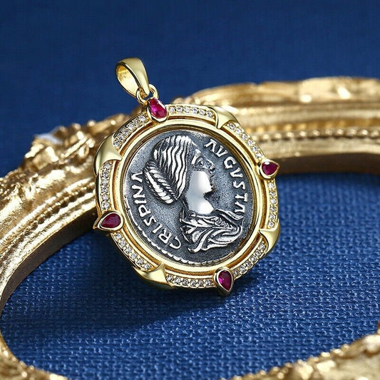 Pendentif pièce de monnaie grecque Crispina N1008