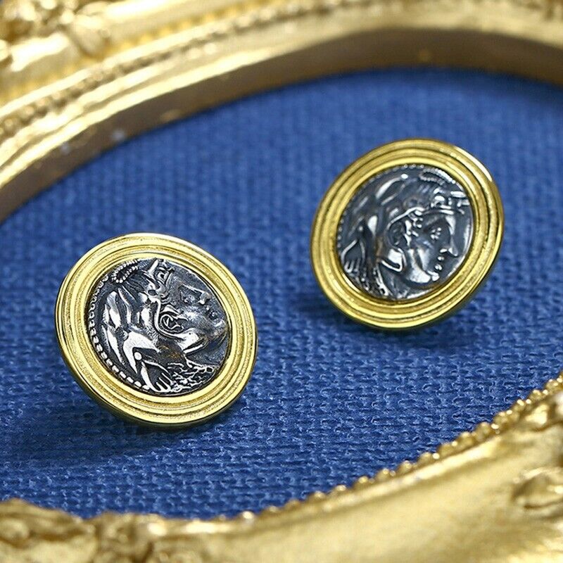 Boucles d'oreilles pièces de monnaie Alexandre Macédoine E1072