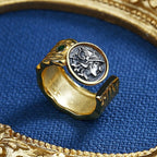 Bague large pièce de monnaie romaine battue R1004
