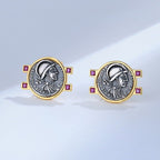 Boucles d'oreilles en pièces de monnaie grecques Mars E1067