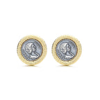 Boucles d'oreilles en pièces de monnaie grecques Poséidon E1055