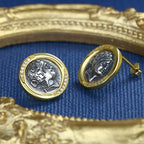 Boucles d'oreilles en pièces de monnaie grecques Dionysos E1065