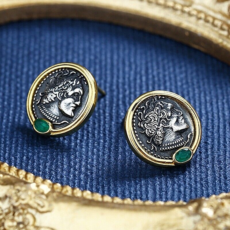 Boucles d'oreilles en pièces de monnaie grecques Ptolémée II E1043