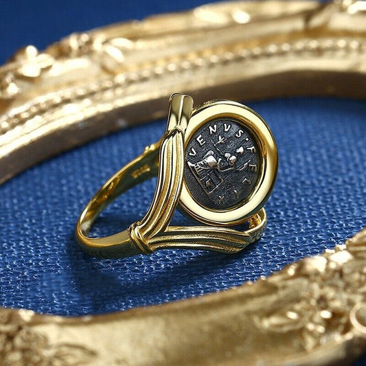 Bague pièce de monnaie grecque Halo Crispina R1010