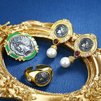 Bague de réplique de pièce de monnaie grecque Arethusa R1025