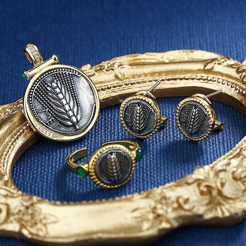 Pendentif pièce de monnaie romaine oreille de blé N1021