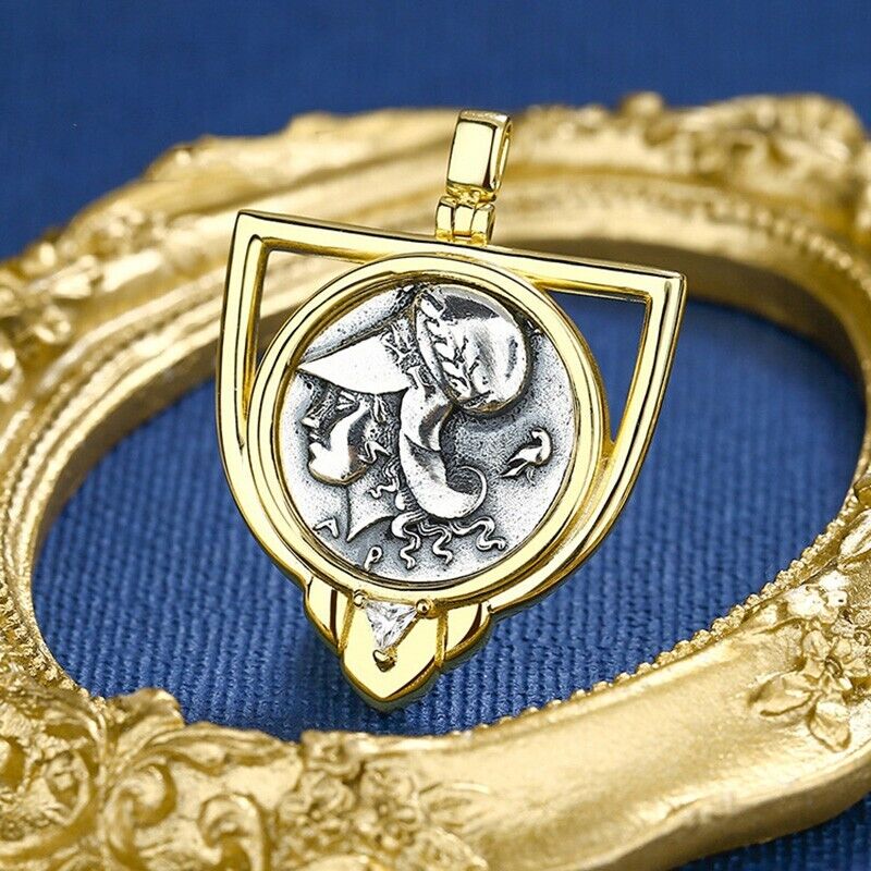 Pendentif pièce de monnaie grecque Athéna N1024