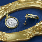 Boucles d'oreilles pièces de monnaie romaines rotatives E1066