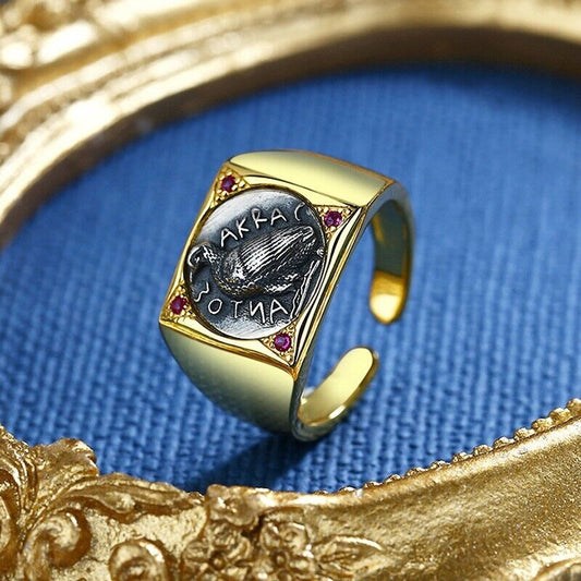 Bague de pièce de monnaie grecque, crabe sicilien, aigle de mer, R1077