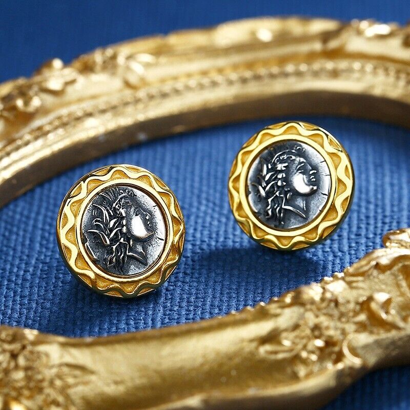 Boucles d'oreilles en pièces de monnaie grecques Demeter E1025