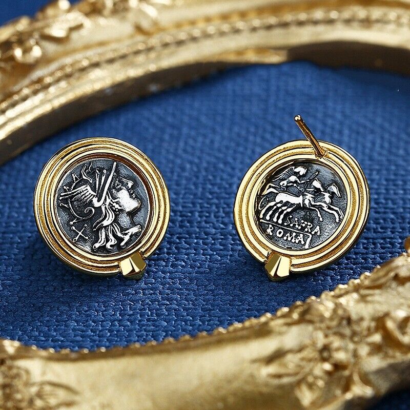 Boucles d'oreilles réplique de pièces de monnaie romaines E1006