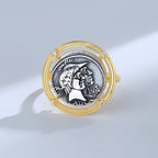 Bague de pièce de monnaie grecque antique Athéna R1047