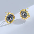 Boucles d'oreilles en pièces de monnaie grecques, aigle de mer, E1040