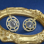 Boucles d'oreilles en pièces de monnaie grecques Athéna E1033