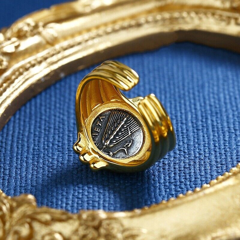 Bague de réplique de pièce de monnaie grecque Demeter R1024