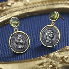 Boucles d'oreilles pièce de monnaie romaine d'Hadrien E1027