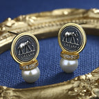 Boucles d'oreilles César en pièces de monnaie romaines E1009