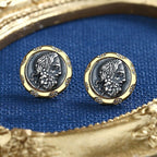 Boucles d'oreilles en pièces de monnaie grecques Poséidon E1070