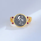 Bague avec pièce de monnaie antique de Mars, R1060