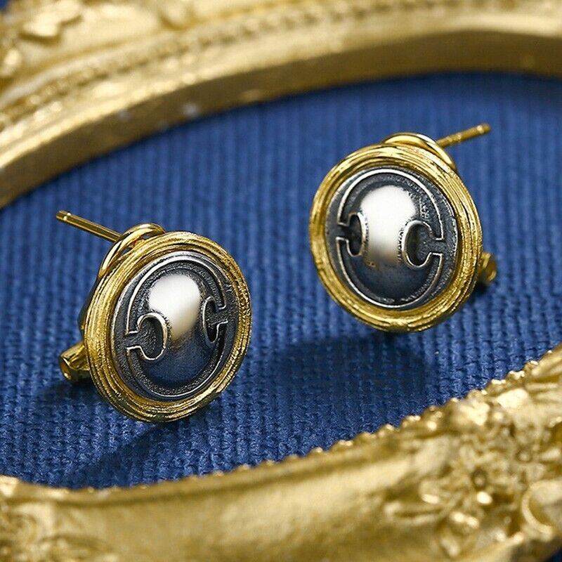 Boucles d’oreilles en pièces de monnaie grecques Bouclier et Pot E1076