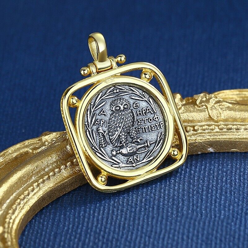 Pendentif pièce de monnaie grecque Athéna N1032