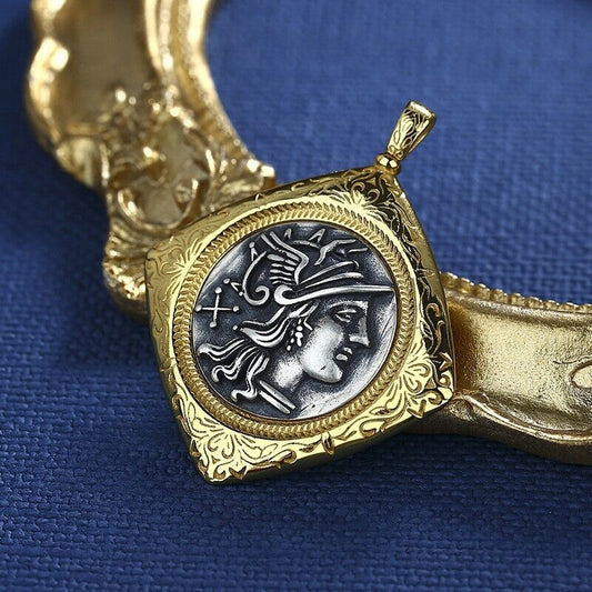 Pendentif en filigrane de pièce de monnaie romaine N1011