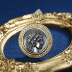 Pendentif Halo de pièce de monnaie romaine Apollo N1019