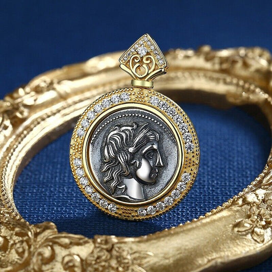 Pendentif Halo de pièce de monnaie romaine Apollo N1019