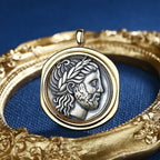 Pendentif réplique de pièce de monnaie grecque Zeus N1014