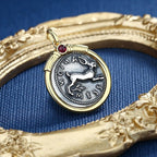 Pendentif pièce de monnaie grecque lapin de Sicile N1000