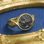 Bague de pièce de monnaie antique grecque Arethusa R1048