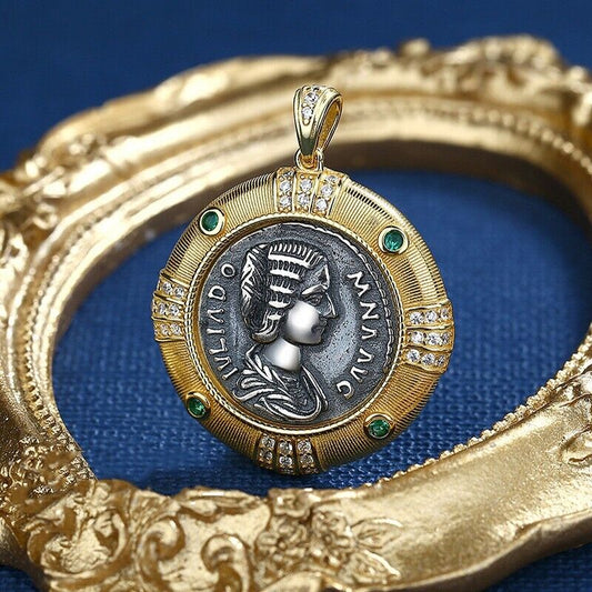 Pendentif pièce de monnaie romaine Julia Domna N1005