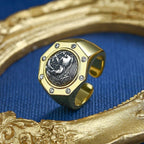 Bague de réplique de pièce de monnaie grecque Hercules R1055