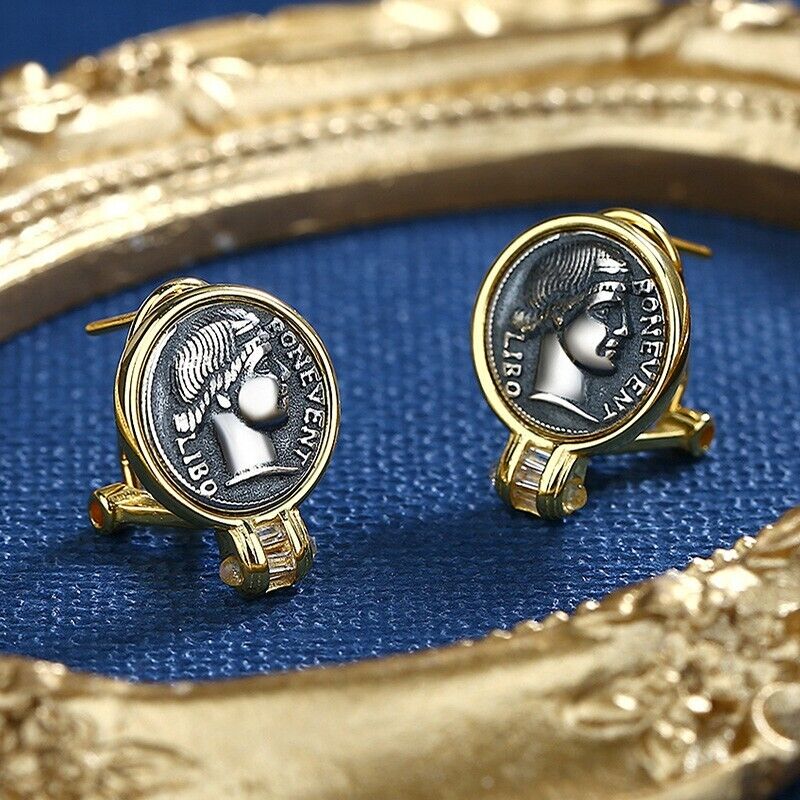Boucles d'oreilles en pièces de monnaie romaines Denarius Scribon E1047