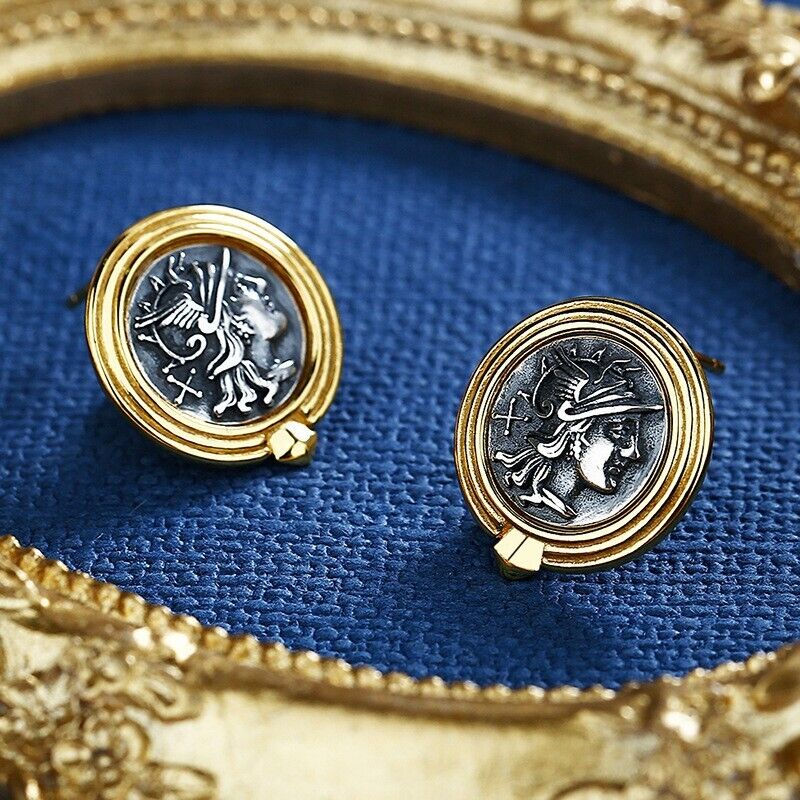 Boucles d'oreilles réplique de pièces de monnaie romaines E1006