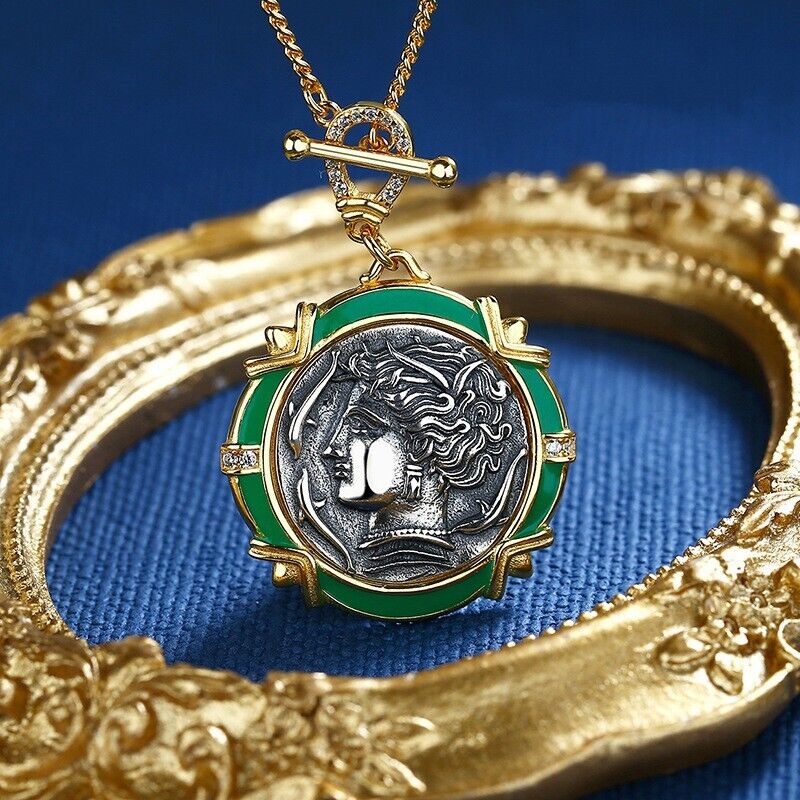 Collier de pièces de monnaie grecques Arethusa N1007