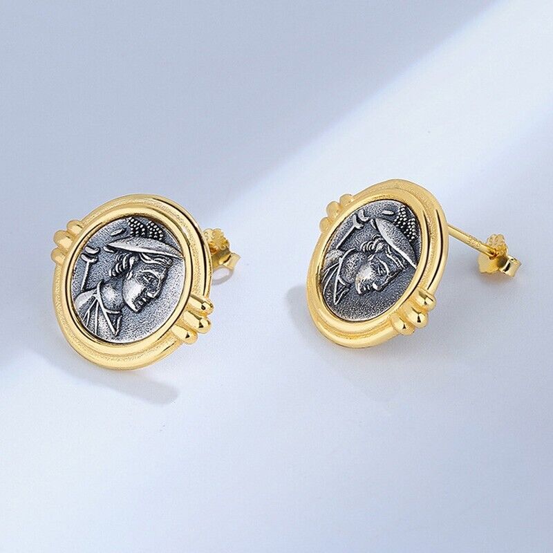 Boucles d'oreilles Hermès en pièces de monnaie grecques E1046