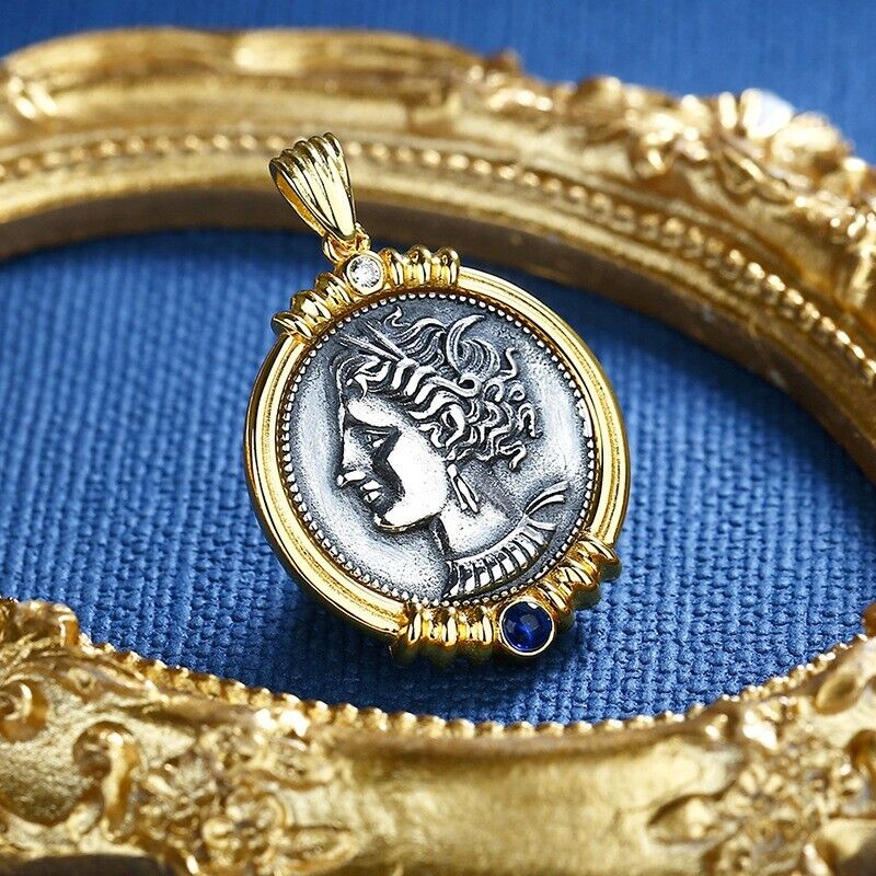 Pendentif pièce ancienne en tannite Cathage N1004