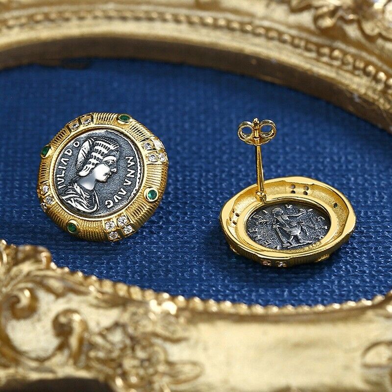 Boucles d'oreilles en pièces de monnaie romaines Julia Domna E1005