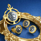 Boucles d'oreilles en pièces de monnaie grecques Demeter E1025