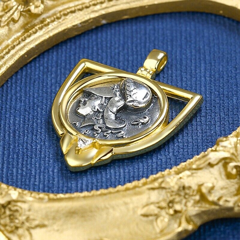 Pendentif pièce de monnaie grecque Athéna N1024