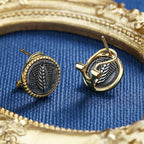 Boucles d’oreilles en pièces de monnaie grecques en épis de blé E1030