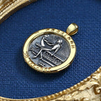 Pendentif pièce de monnaie grecque Poséidon N1026