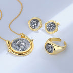 Boucles d'oreilles Hermès en pièces de monnaie grecques E1046